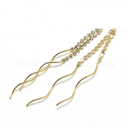 Brass Chain Tassel Big Pendants KK-T032-164G-1