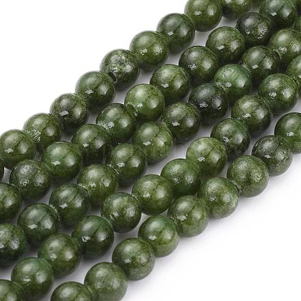 Natural Yellow Jade Beads Strands G-G598-8mm-YXS-25-1