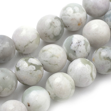 Chapelets de perles de jade paix naturelle G-S259-25-10mm-1