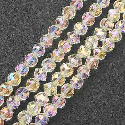 Chapelets de perles en verre électroplaqué GLAA-A001-02B-FR01-1