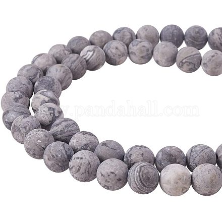 Pandahall élite givré naturel brins de perles de pierre picasso pour la fabrication de bijoux G-PH0028-8mm-08-1