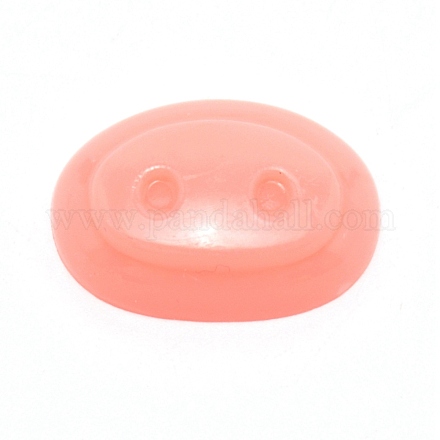楕円形のプラスチッククラフト豚の鼻  人形作り用品  ライトサーモン  20x27x7mm DIY-WH0301-62B-1