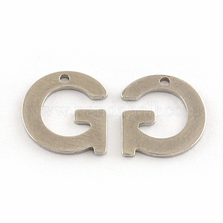 201 Stainless Steel Letter Charms STAS-S036-07-1