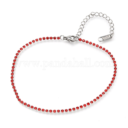 304 bracelets de chaîne de tasse de strass en acier inoxydable AJEW-B004-01E-1