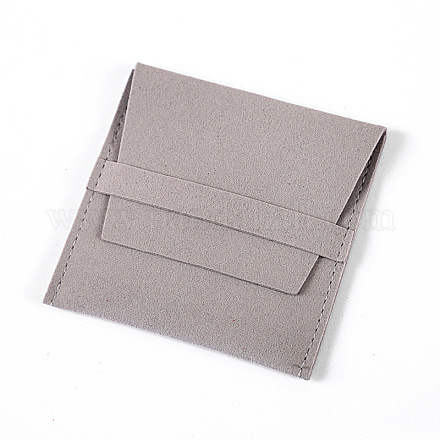 Pochettes d'enveloppe de bijoux en microfibre avec couvercle rabattable PAAG-PW0010-002D-1