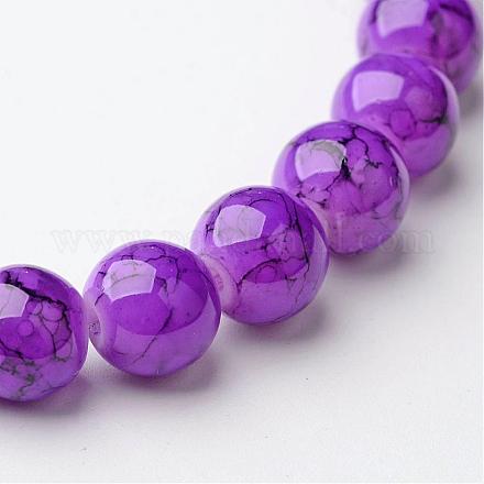 Spray Painted Glass Bead Strands GLAD-S075-8mm-35-1