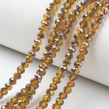 Electroplate Transparent Glass Beads Strands EGLA-A034-T1mm-R01-1