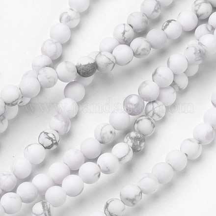 Natürliche Howlith Perlen Stränge G-D809-16-4mm-1