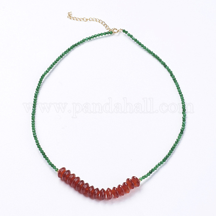 Collane di perline naturali di giada africana NJEW-K108-04-01-1