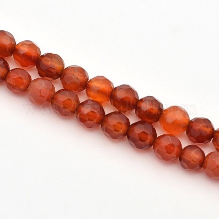 Dyed Faceted Round Natural Agate Beads Strands G-E302-078B-4mm-1