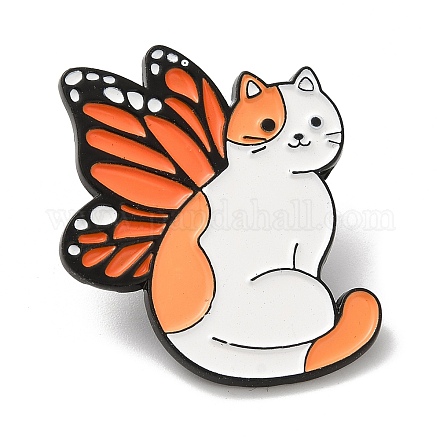 Katze mit Schmetterlingsflügel-Emaille-Pins JEWB-K018-04D-EB-1