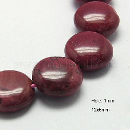 Natural Rhodonite Beads Strands G-G224-12x6mm-09-1