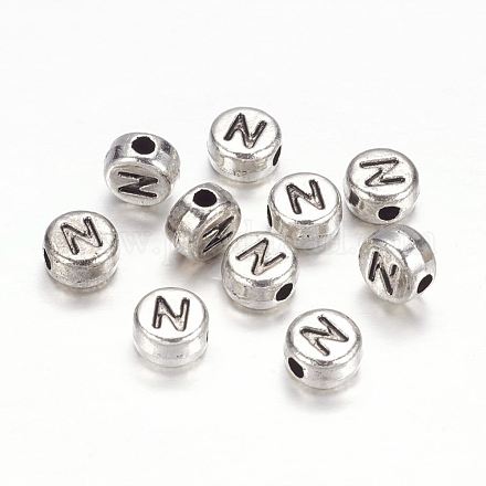 Alloy Letter Beads PALLOY-G190-AS-N-1