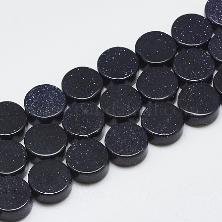 Synthetic Blue Goldstone Beads Strands G-T122-03S-1