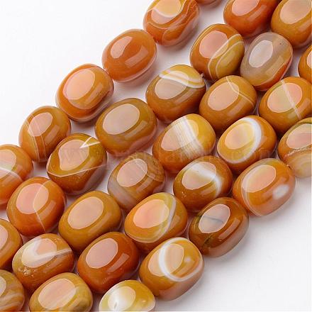 Natural Striped Agate/Banded Agate Beads Strands G-D828-A01-1