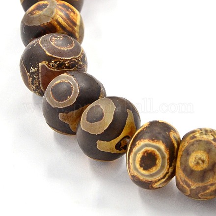 Tibetan Style 3-Eye dZi Beads TDZI-F001-13-1