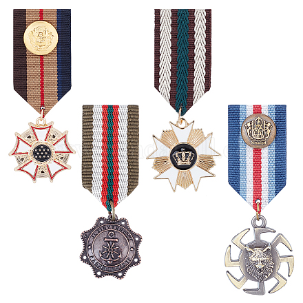 Ahandmaker 4 Stück Kostüm-Militärabzeichen-Medaille FIND-GA0002-78-1