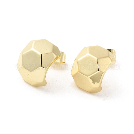 Boucles d'oreilles hexagonales en laiton EJEW-P254-03G-1