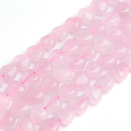 Granos naturales de abalorios de cuarzo rosa G-E560-N01-1