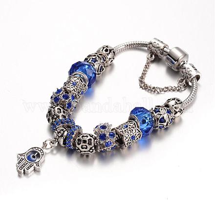 Alliage perles de verre bracelets européens BJEW-L602-20A-1