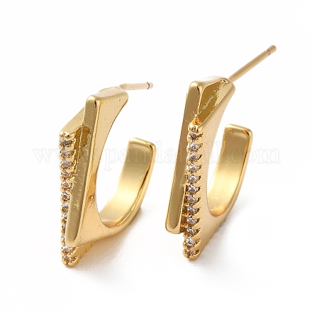 Cubic Zirconia Twist Stud Earrings EJEW-E263-13G-1