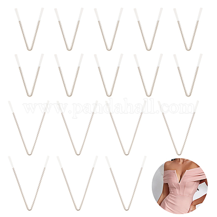 BENECREAT 20 Pcs 2 Styles V-Shaped 201 Stainless Steel Bra Wire FIND-BC0004-13-1