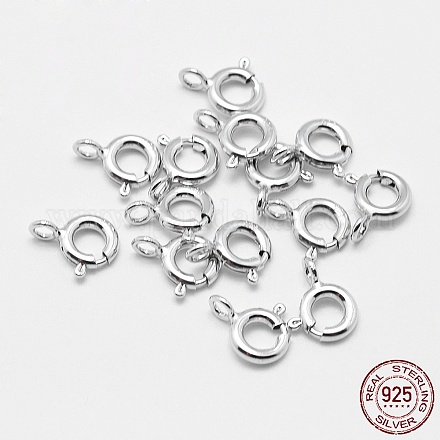 925 cierre de anilla de plata de primera ley con baño de rodio STER-K167-076D-P-1