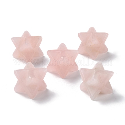 Natural Rose Quartz Sculpture Healing Crystal Merkaba Star Ornament G-C234-02C-1
