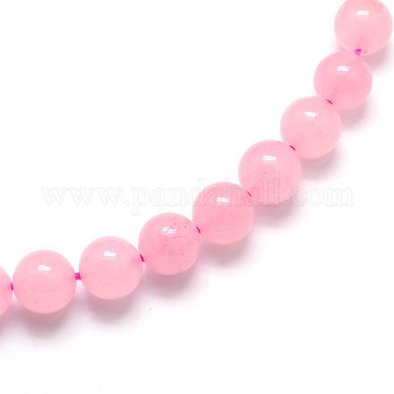 Natürlichen Rosenquarz runde Perlen Stränge G-O047-04-4mm-1