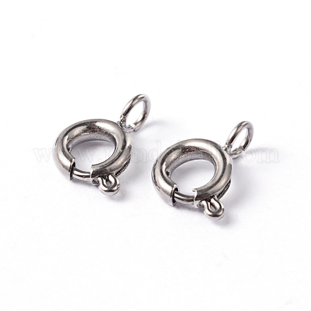 304 Stainless Steel Smooth Surface Spring Ring Clasps STAS-D149-02-1