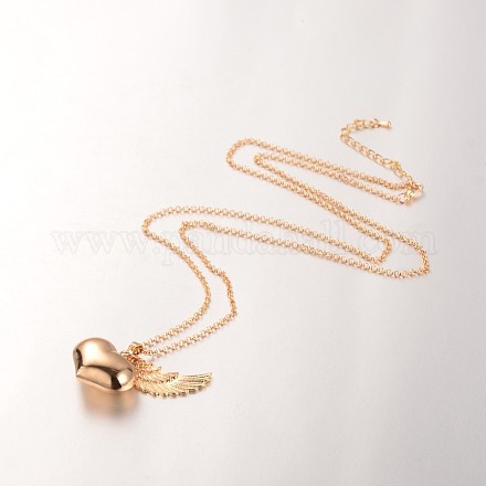 Eco-Friendly Brass Necklaces NJEW-J026-02G-1