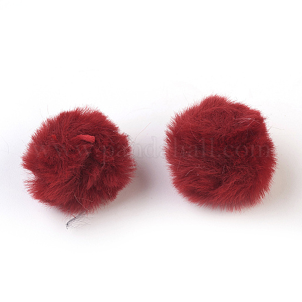 Handmade Faux Rabbit Fur Pom Pom Ball Covered Pendants WOVE-F021-B07-1