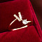Brass Micro Pave Cubic Zirconia Cuff Rings, Letter V, 12x8mm