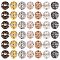 140Pcs 7 Colors Alloy Rhinestone Beads, Hollow, Crystal, Round, Mixed Color, 8x7.5mm, Hole: 1mm, 20pcs/color