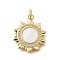 Brass Micro Pave Cubic Zirconia Shell Pendants, with Jump Ring, Flower, Real 18K Gold Plated, 20.5x17x3mm, Hole: 3.5mm