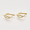 Brass Micro Pave Cubic Zirconia Hoop Earring Findings with Latch Back Closure, Nickel Free, with Horizontal Loop, Real 18K Gold Plated, Teardrop, 15x5x11mm, Hole: 1.2mm, Pin: 1mm