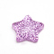 Resin Cabochons, with Glitter Powder, Star, Medium Orchid, 16x16.5~17x5~6mm