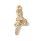 Brass Micro Pave Clear Cubic Zirconia Pendants, Nickle Free, Bowknot, Real 18K Gold Plated, 21x9x4mm, Hole: 1mm