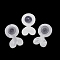 Silicone Ear Nuts, with Acrylic, Earring Backs, Heart, White, 15.5x9x4.5mm, Hole: 0.5mm