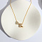 Heart Initial Brass Micro Pave Clear Cubic Zirconia Pendant Necklaces, Golden, Letter K, 16.14 inch(41cm)
