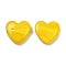 Handmade Lampwork Beads, Heart, Gold, 19~19.5x20x6.5~7mm, Hole: 1.6mm