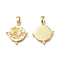 Brass Micro Pave Clear Cubic Zirconia Pendants, Long-Lasting Plated, Flat Round with Horse, Real 18K Gold Plated, 26.5x19.5x4mm, Hole: 5x2.6mm