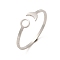 Non-Tarnish 304 Stainless Steel Open Cuff Rings, Sun & Moon, Stainless Steel Color, US Size 8(18.3mm)
