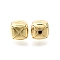 Brass Beads, Cube, Lead Free & Cadmium Free, Lasting Plated, Real 18K Gold Plated, 8x8x8mm, Hole: 1.5mm