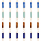 40Pcs 4 Styles Natural Mixed Gemstone Connector Charms, Column Links with Light Gold Eco-Friendly Copper Wire Wrapped, 22~23.5x4mm, Hole: 2.2~2.4mm, 10pcs/style