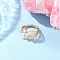 Natural Rainbow Moonstone Finger Rings, Eco-Friendly Copper Wire, 13.5~15mm, Inner Diameter: 18mm