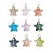 Starfish Gradient Color Baking Paint Transparent Glass Connector Charms, with 304 Stainless Steel Eye Pins Loops, Golden, 19x15.5x7mm, Hole: 2mm and 3mm