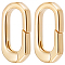 2Pcs Brass Spring Gate Rings, Real 24K Gold Plated, 16.5x8.5x3mm