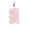 Natural Rose Quartz Pendants, Owl, 20mm
