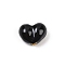 Brass Enamel Beads, Heart, Black, 7.5x9.5x5.5mm, Hole: 1.2~1.6mm